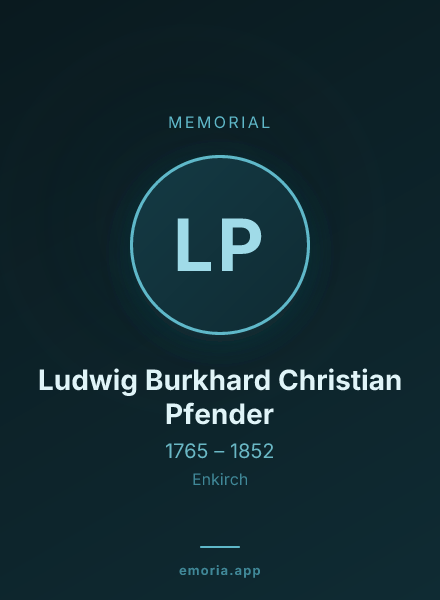 Memorial portrait of Ludwig Burkhard Christian Pfender