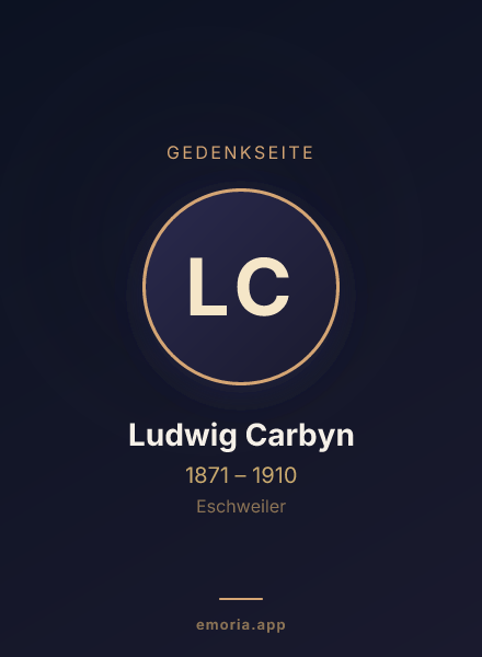 Gedenkportrait von Ludwig Carbyn