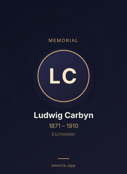 Memorial portrait of Ludwig Carbyn