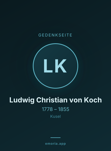 Gedenkportrait von Ludwig Christian von Koch