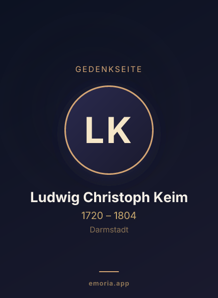 Gedenkportrait von Ludwig Christoph Keim