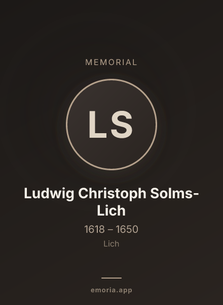 Memorial portrait of Ludwig Christoph Solms-Lich