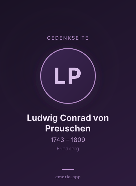 Gedenkportrait von Ludwig Conrad von Preuschen