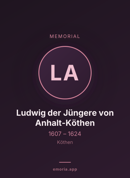 Memorial portrait of Ludwig der Jüngere von Anhalt-Köthen