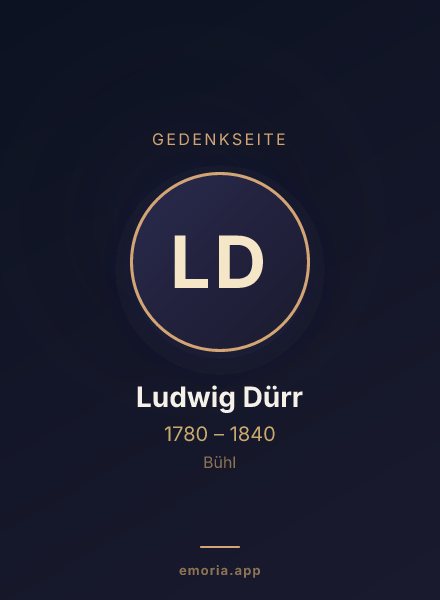 Gedenkportrait von Ludwig Dürr