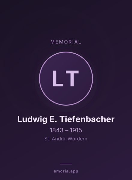 Memorial portrait of Ludwig E. Tiefenbacher