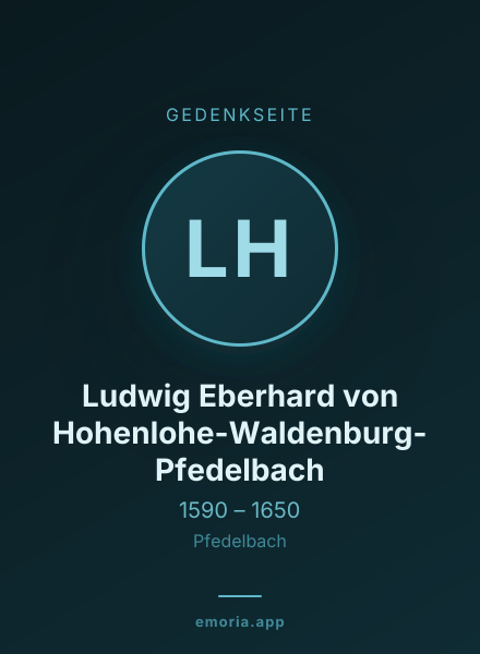 Gedenkportrait von Ludwig Eberhard von Hohenlohe-Waldenburg-Pfedelbach