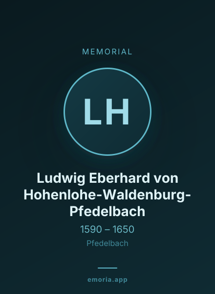 Memorial portrait of Ludwig Eberhard von Hohenlohe-Waldenburg-Pfedelbach