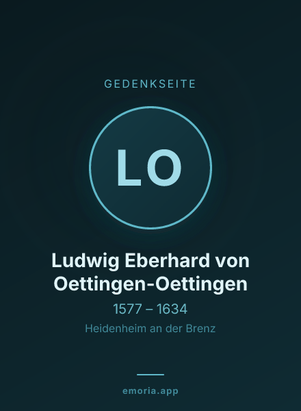 Gedenkportrait von Ludwig Eberhard von Oettingen-Oettingen