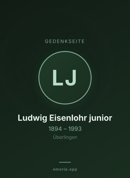 Gedenkportrait von Ludwig Eisenlohr junior