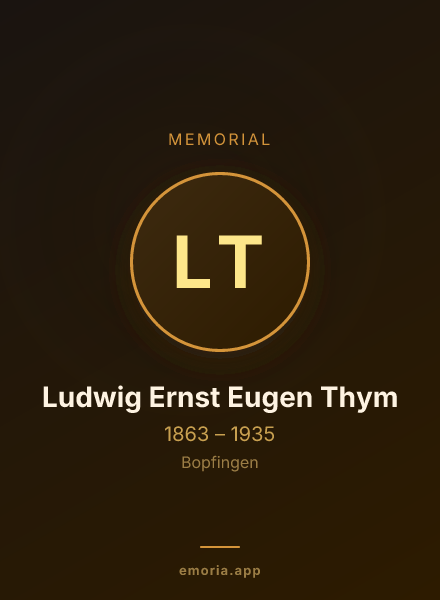 Memorial portrait of Ludwig Ernst Eugen Thym