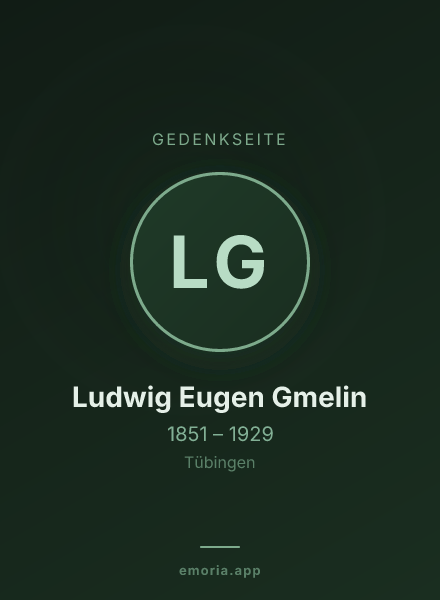 Gedenkportrait von Ludwig Eugen Gmelin