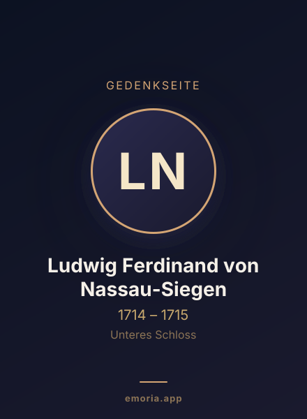Gedenkportrait von Ludwig Ferdinand von Nassau-Siegen