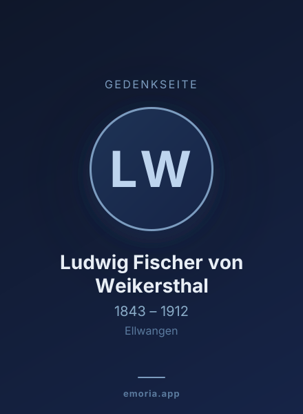 Gedenkportrait von Ludwig Fischer von Weikersthal