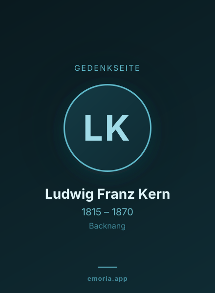 Gedenkportrait von Ludwig Franz Kern