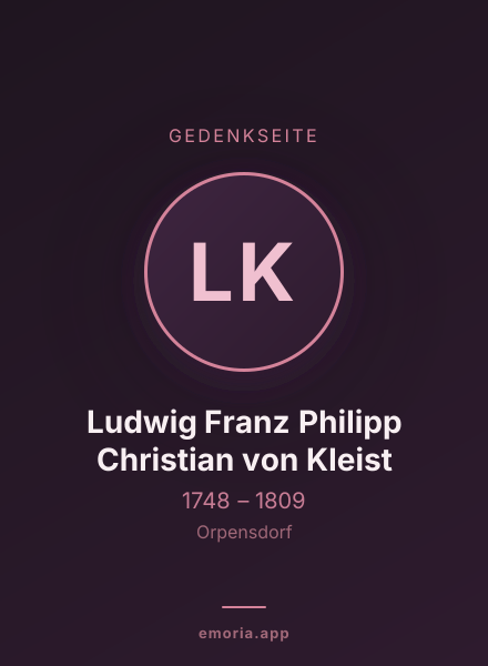 Gedenkportrait von Ludwig Franz Philipp Christian von Kleist