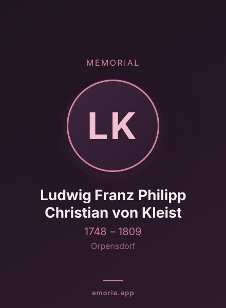 Memorial portrait of Ludwig Franz Philipp Christian von Kleist