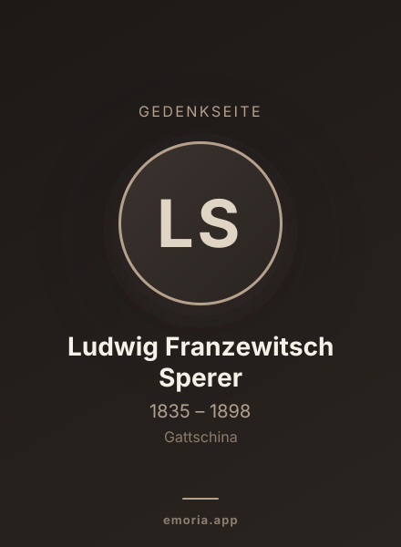 Gedenkportrait von Ludwig Franzewitsch Sperer