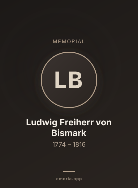 Memorial portrait of Ludwig Freiherr von Bismark
