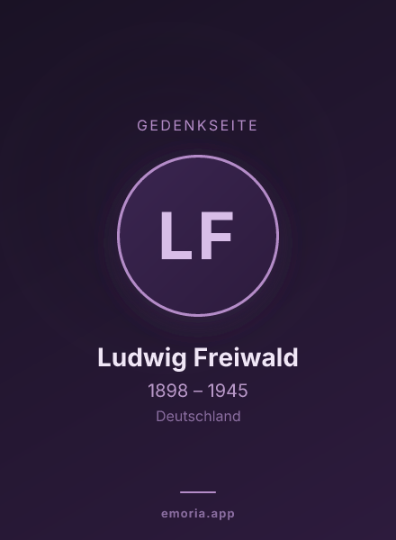 Gedenkportrait von Ludwig Freiwald