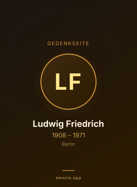 Gedenkportrait von Ludwig Friedrich