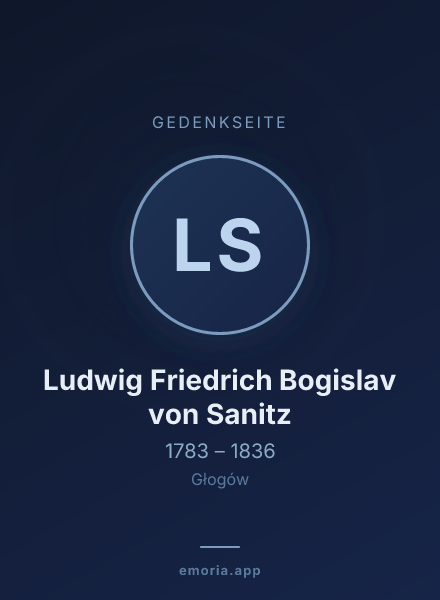 Gedenkportrait von Ludwig Friedrich Bogislav von Sanitz