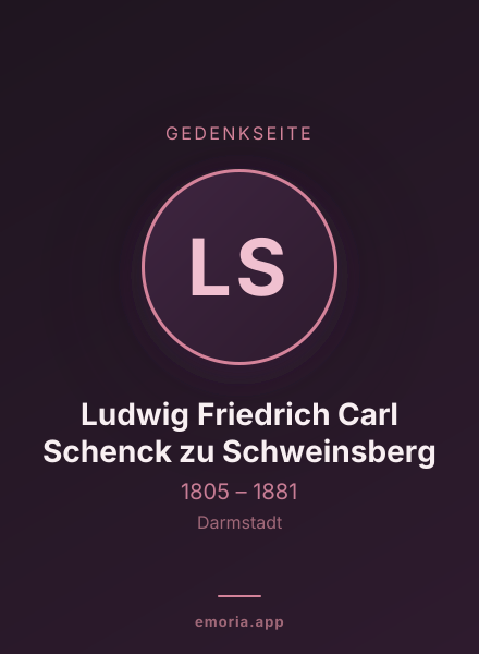 Gedenkportrait von Ludwig Friedrich Carl Schenck zu Schweinsberg