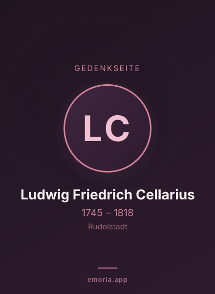 Gedenkportrait von Ludwig Friedrich Cellarius