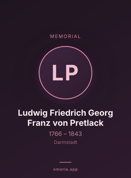 Memorial portrait of Ludwig Friedrich Georg Franz von Pretlack
