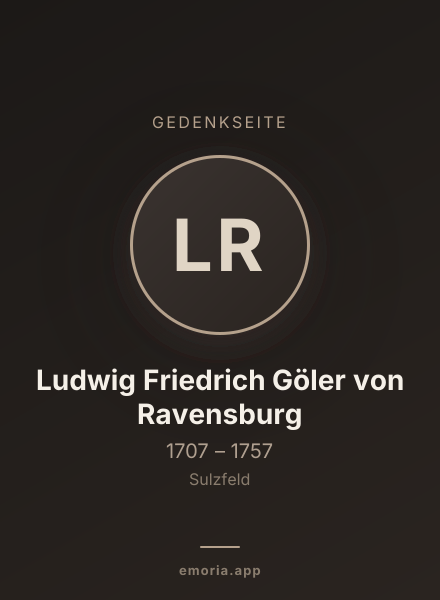 Gedenkportrait von Ludwig Friedrich Göler von Ravensburg