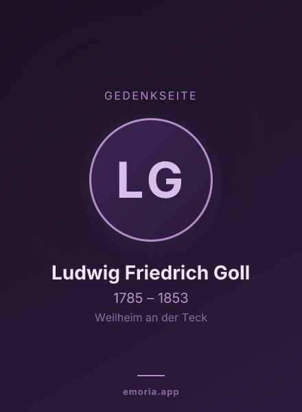 Gedenkportrait von Ludwig Friedrich Goll