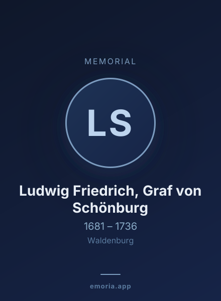 Memorial portrait of Ludwig Friedrich, Graf von Schönburg