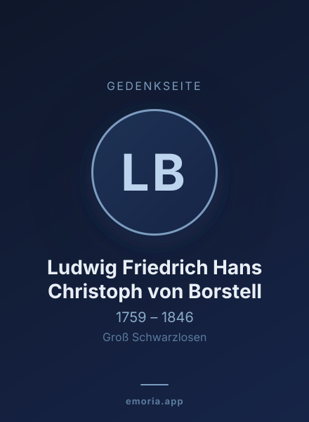 Gedenkportrait von Ludwig Friedrich Hans Christoph von Borstell