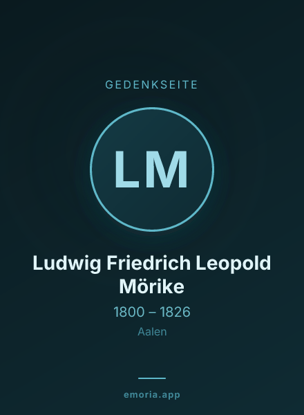 Gedenkportrait von Ludwig Friedrich Leopold Mörike