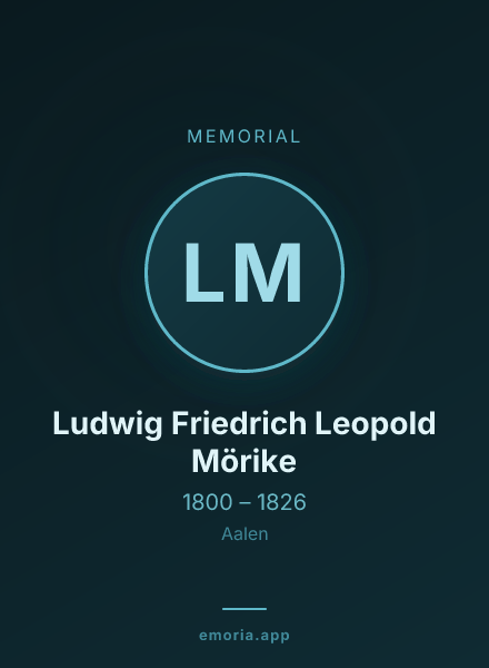 Memorial portrait of Ludwig Friedrich Leopold Mörike