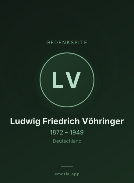 Gedenkportrait von Ludwig Friedrich Vöhringer
