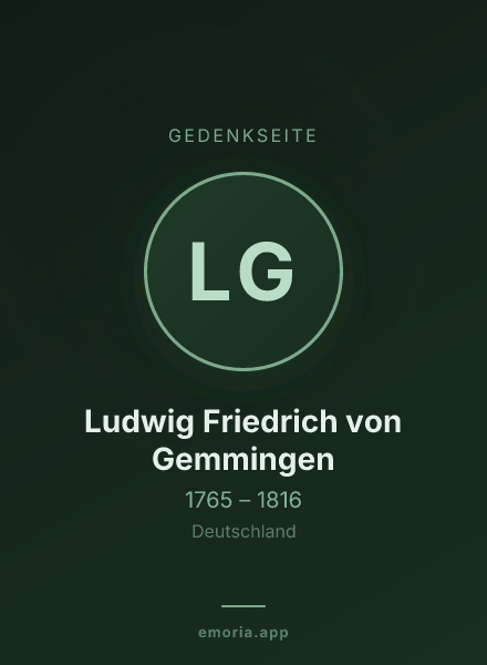Gedenkportrait von Ludwig Friedrich von Gemmingen