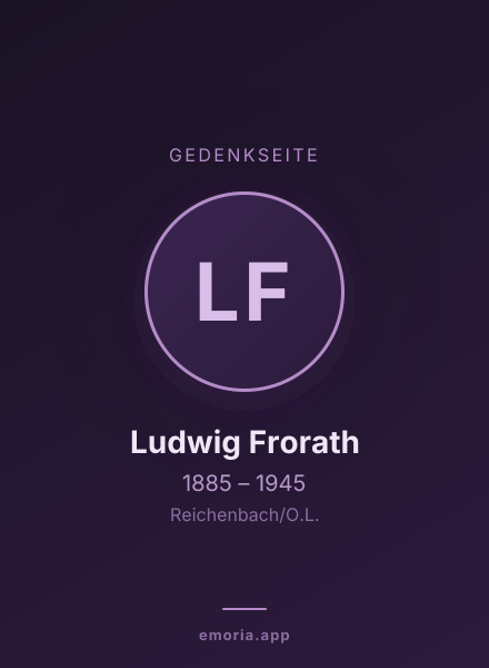 Gedenkportrait von Ludwig Frorath