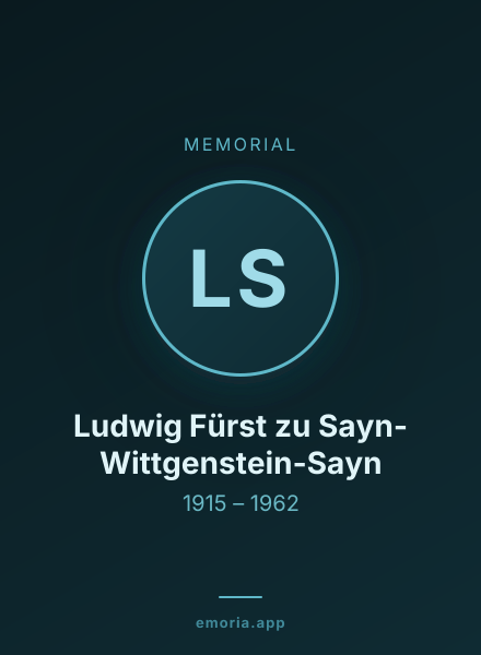Memorial portrait of Ludwig Fürst zu Sayn-Wittgenstein-Sayn