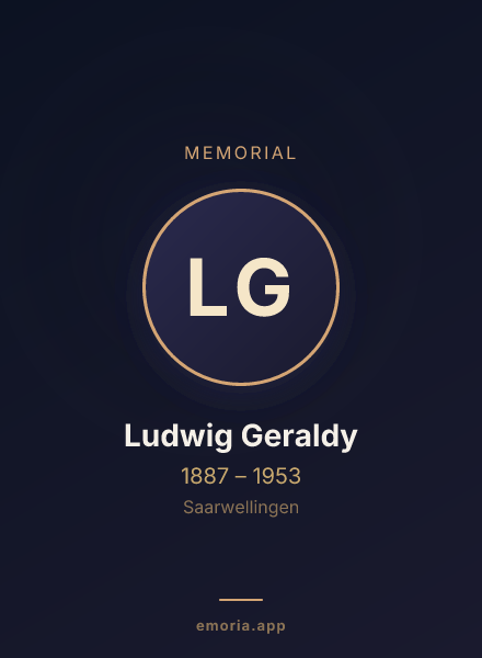 Memorial portrait of Ludwig Geraldy