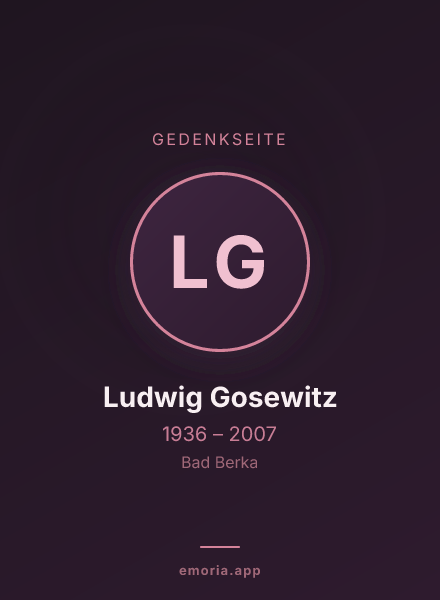 Gedenkportrait von Ludwig Gosewitz