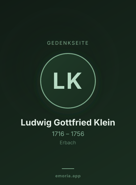Gedenkportrait von Ludwig Gottfried Klein