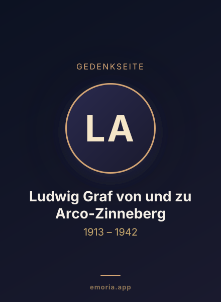 Gedenkportrait von Ludwig Graf von und zu Arco-Zinneberg
