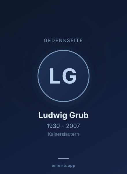Gedenkportrait von Ludwig Grub