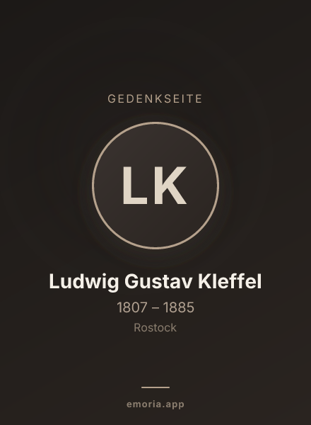 Gedenkportrait von Ludwig Gustav Kleffel