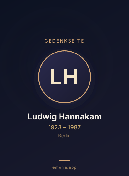 Gedenkportrait von Ludwig Hannakam