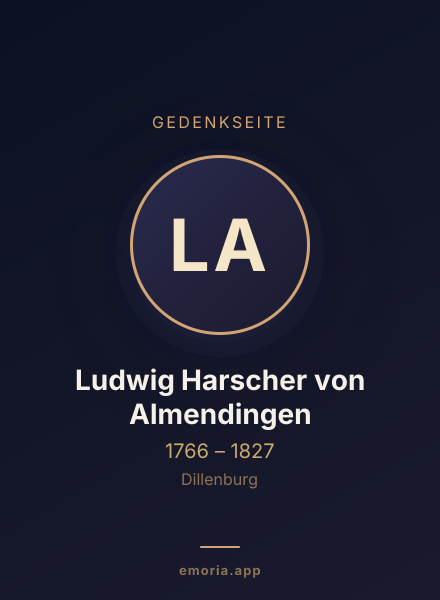 Gedenkportrait von Ludwig Harscher von Almendingen
