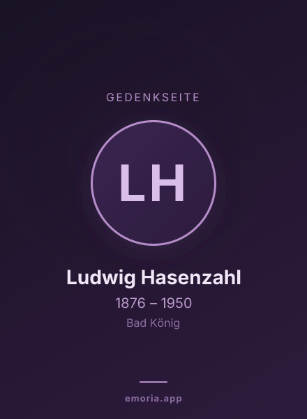 Gedenkportrait von Ludwig Hasenzahl