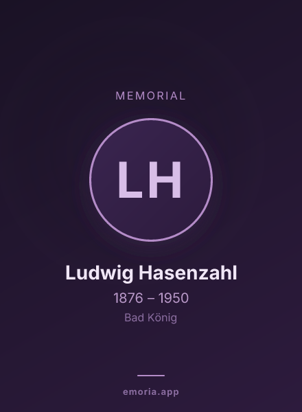 Memorial portrait of Ludwig Hasenzahl