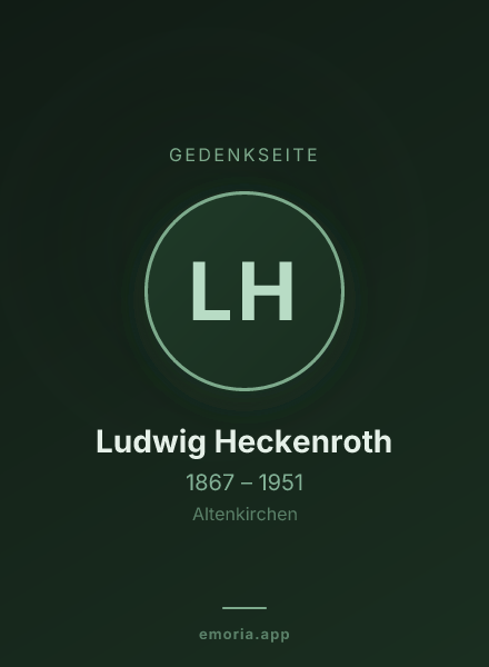 Gedenkportrait von Ludwig Heckenroth